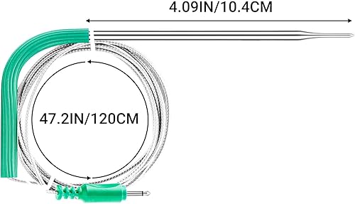 Miniatura 8 de INKBIRD Juego de 4 sondas de colores de repuesto para termómetro INKBIRD, sondas de acero inoxidable de 47 pulgadas, solo compatible con IBBQ-4BW,