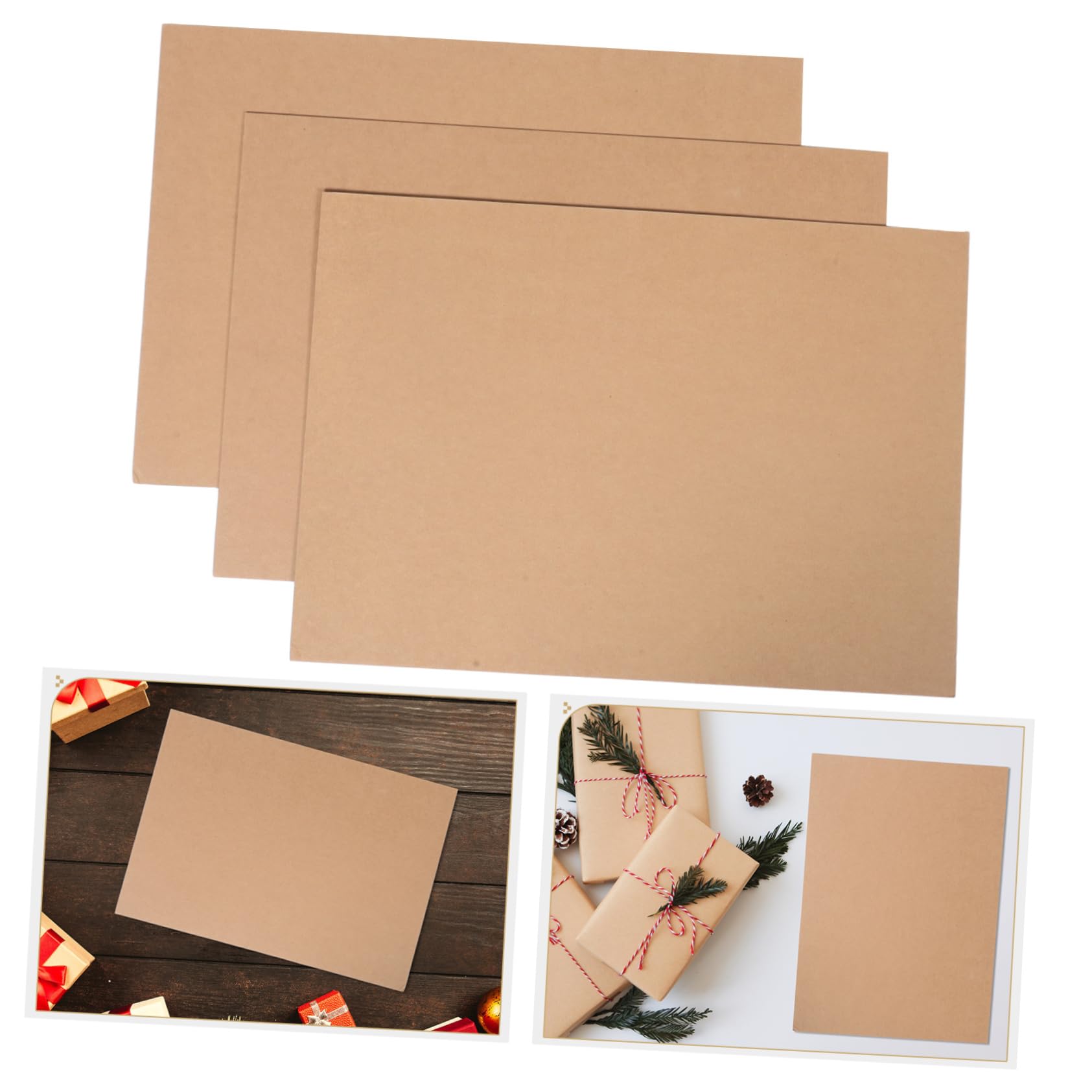 NUOBESTY 3blätter Karton M² Brauner Kraftkarton für Scrapbooking Bastelarbeiten Visitenkarten und Einladungen Dichtes Kraftpapier für Diy-projekte und Events
