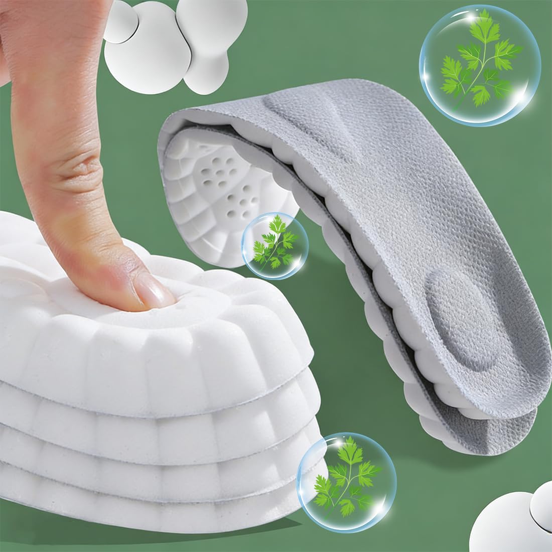 Plantillas Memory Foam Alivio Dolor Talón Plano Absorción Impactos Antifatiga Deporte Trabajo Uso Diario 41-42