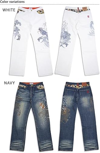 【美品】絡繰魂 デニムパンツ 龍刺繍 花刺繍 4ポケットW36 美品】絡繰魂 デニムパンツ 龍刺繍 花刺繍 4ポケットW36 - メルカリ