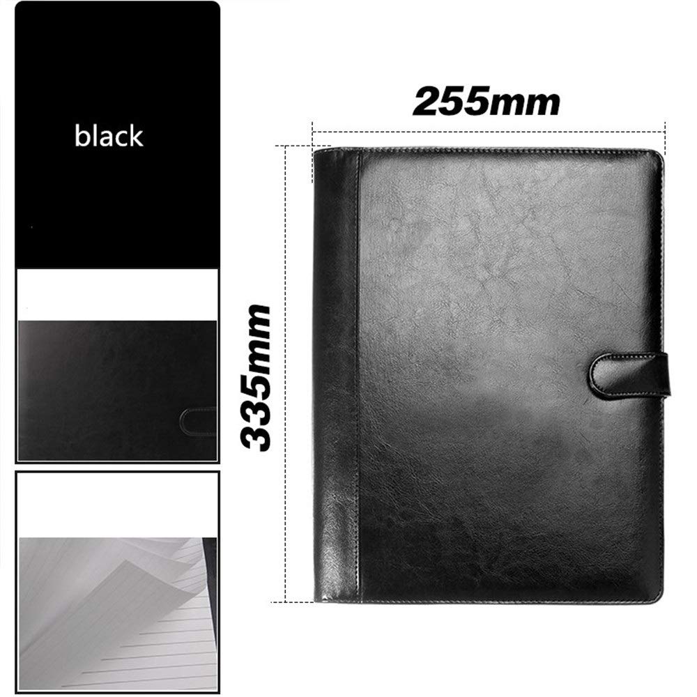 Cartella per conferenze Business Notepad Portafoglio in pelle Creativo Business A4 Calcolatrice Cartella File Nero Uomini e Donne Organizzatore Professionale Regalo Business Documenti Borsa