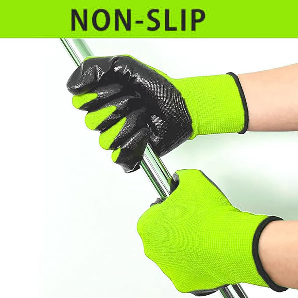 GAVOROHANS 6 works Work Gloves Gardening Gloves for Men&Women, Breathable Rubber Coated Secure Fit & Anti-Slip Grip - Image 3