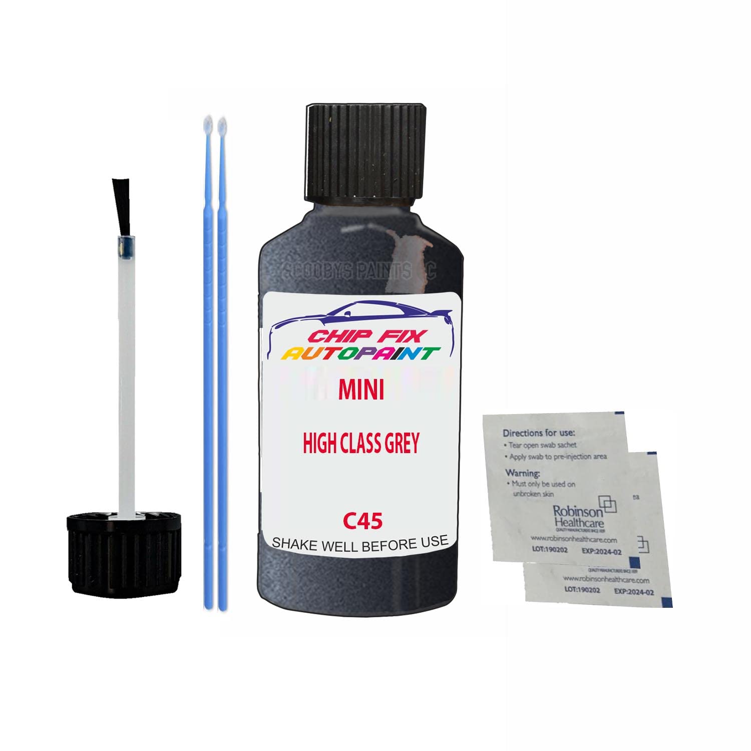 Scoobys Paints Back In The Mix High Class Grey Touch Up Paint For Mini Jcw C45 2011-2021 30Ml Bottle Brush Scratch Stone Chip Repair Pen