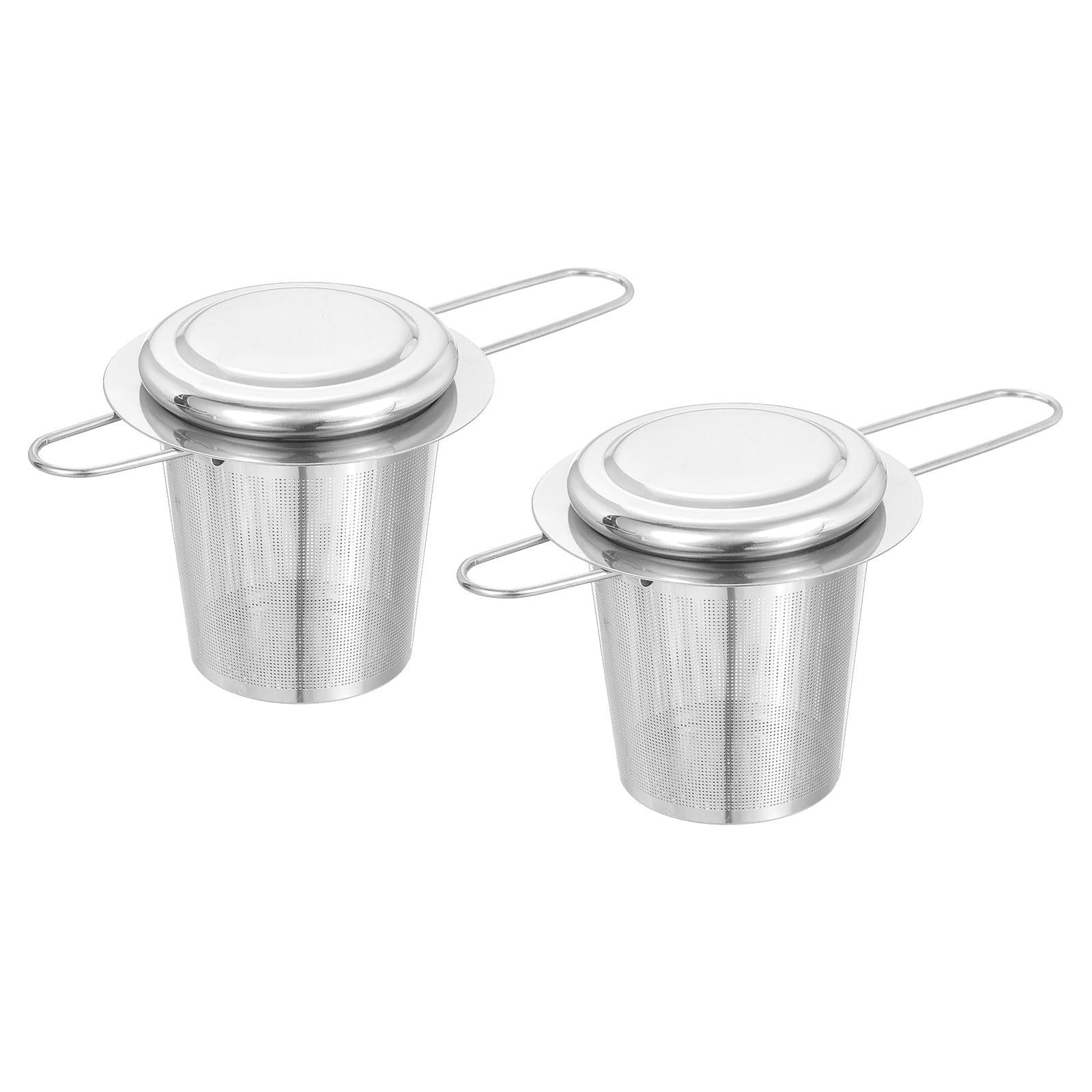 Uxcell 2-Pack Stainless Steel Tea Infuser Balls With Handle & Plate - For Loose Leaf Tea In Cups & Teapots