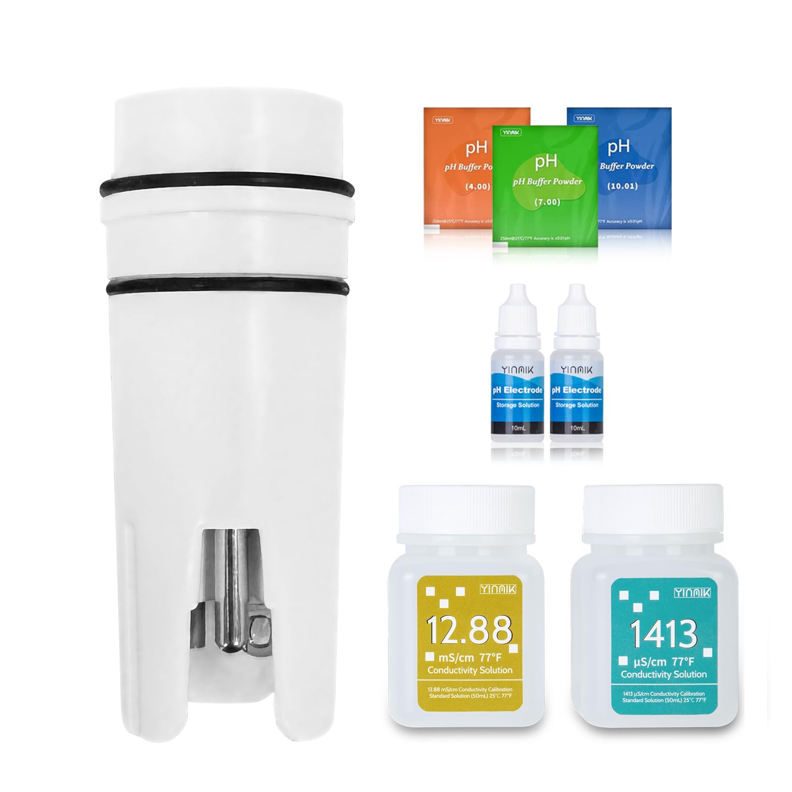 Sonde de pH de Rechange YINMIK avec Électrode et Solution de Stockage