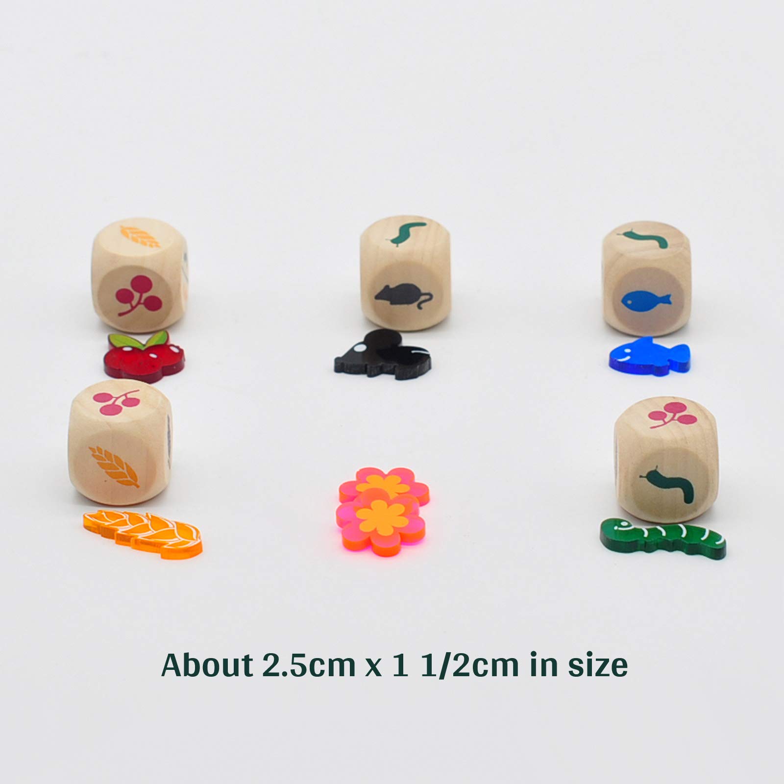 Wingspan Food Resource Tokens with Storage Box Set of 126 Acrylic Laser