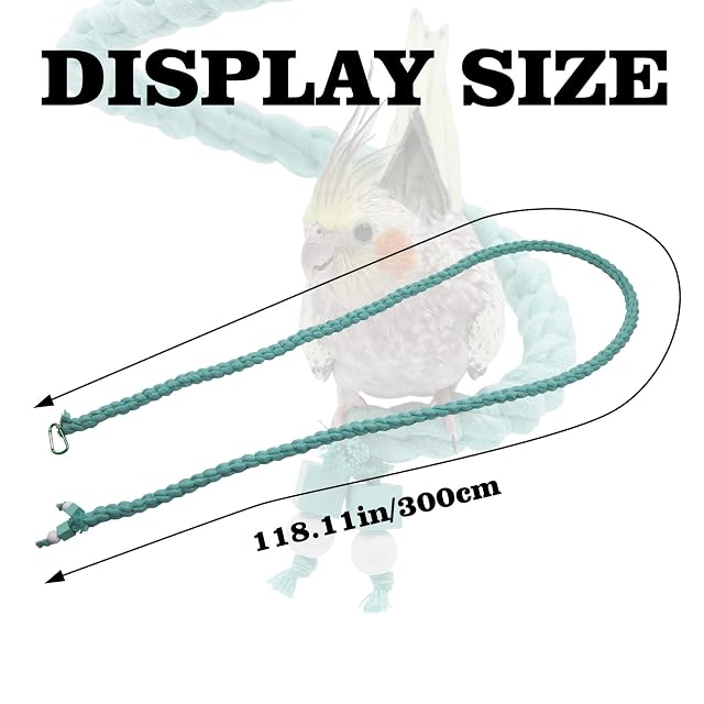 Foto 6 de 6 de Percha Espiral Extra Larga 150 cm para Aves - Columpio Trepador para Jaulas