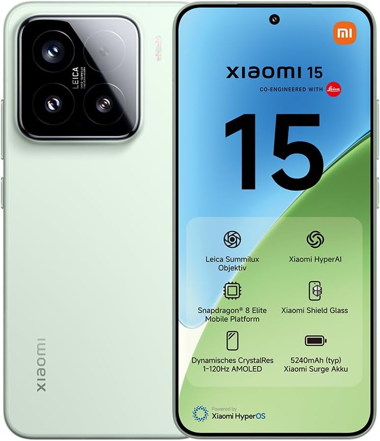 15 5G Ai (for Tmobile Mint Tello & Global Outside USA) (512GB + 12GB) 50MP Triple Pro Leica Camera 6.36" Dual Sim NFC Model 24129PN74G (Green)