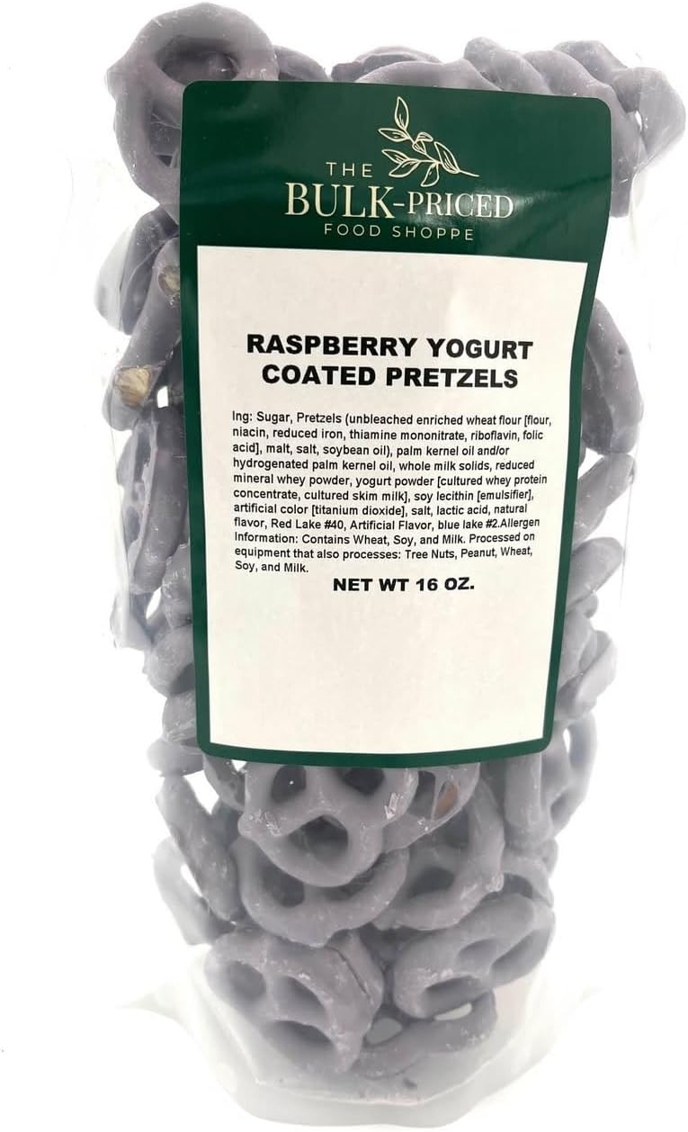 Raspberry Yogurt Pretzels, Bulk (1 lb. Resealable Zip Lock Stand Up Bag)
