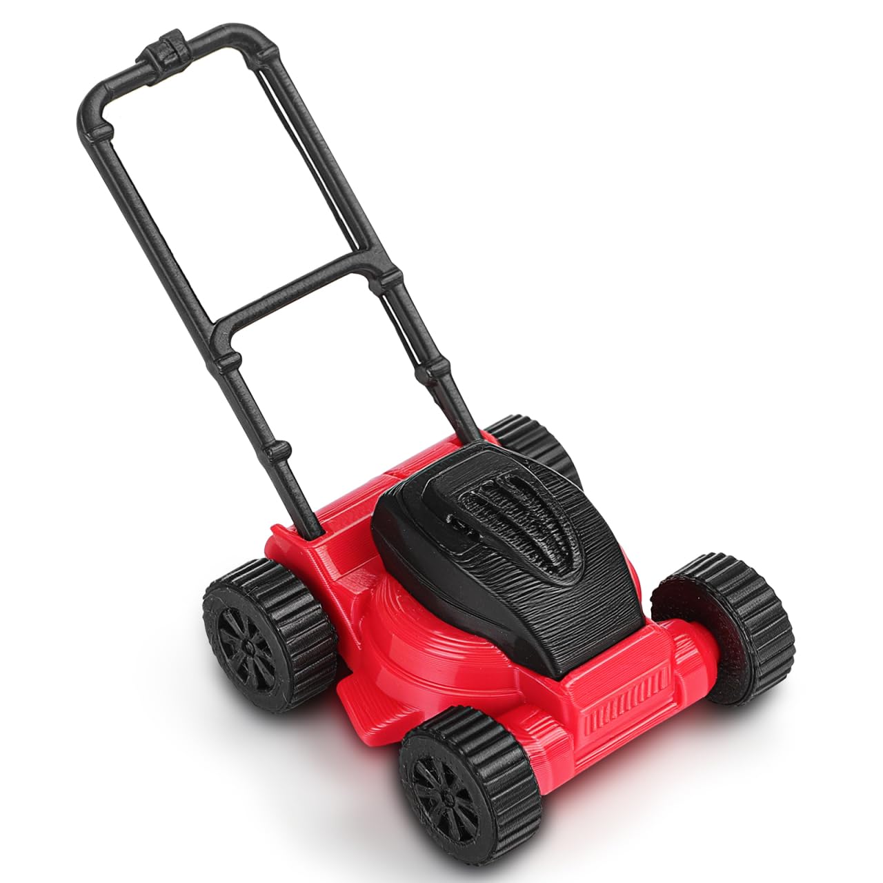 HOMSFOU 1:18 Scale Miniature Lawn Mower Figurine Realistic Detailing Model Lawn Mower Compact for Dollhouse Micro Landscaping and Garden Decoration