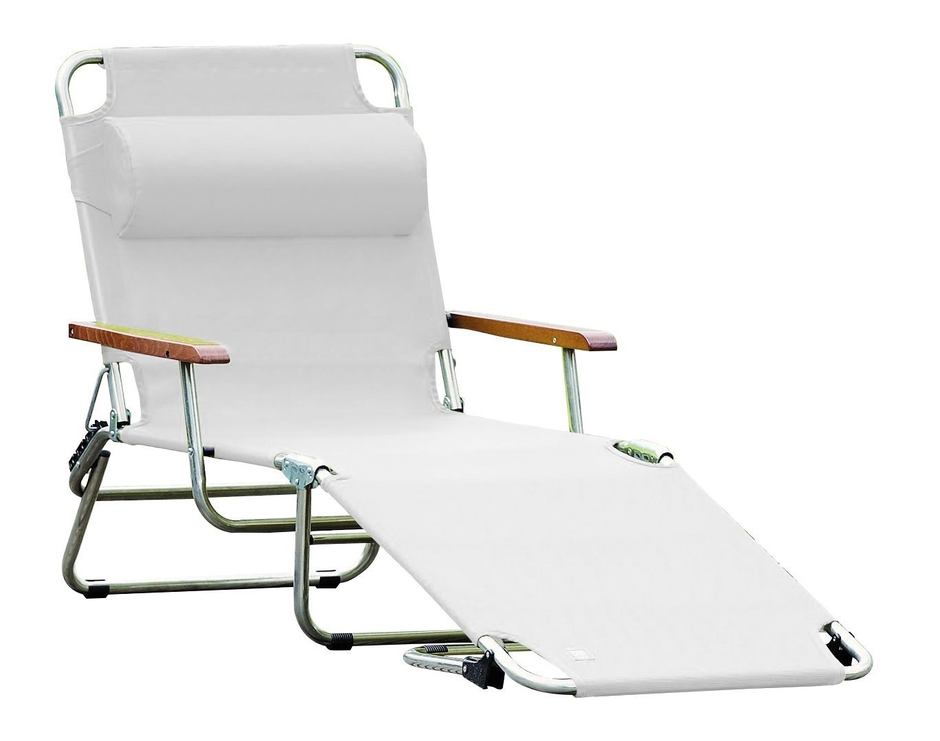 Fiam Amigo Sun Lounger Silver Grey with Armrest by Jan Kurtz