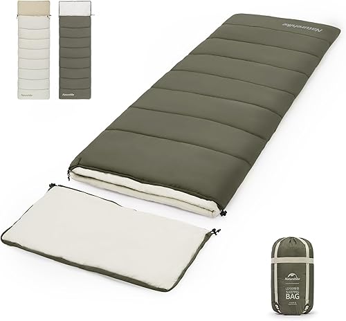 Miniatura 1 de Naturehike Saco de dormir para acampar, saco de dormir doble empalmable para adultos y niños, clima frío y cálido, ligero, impermeable, bolsa de