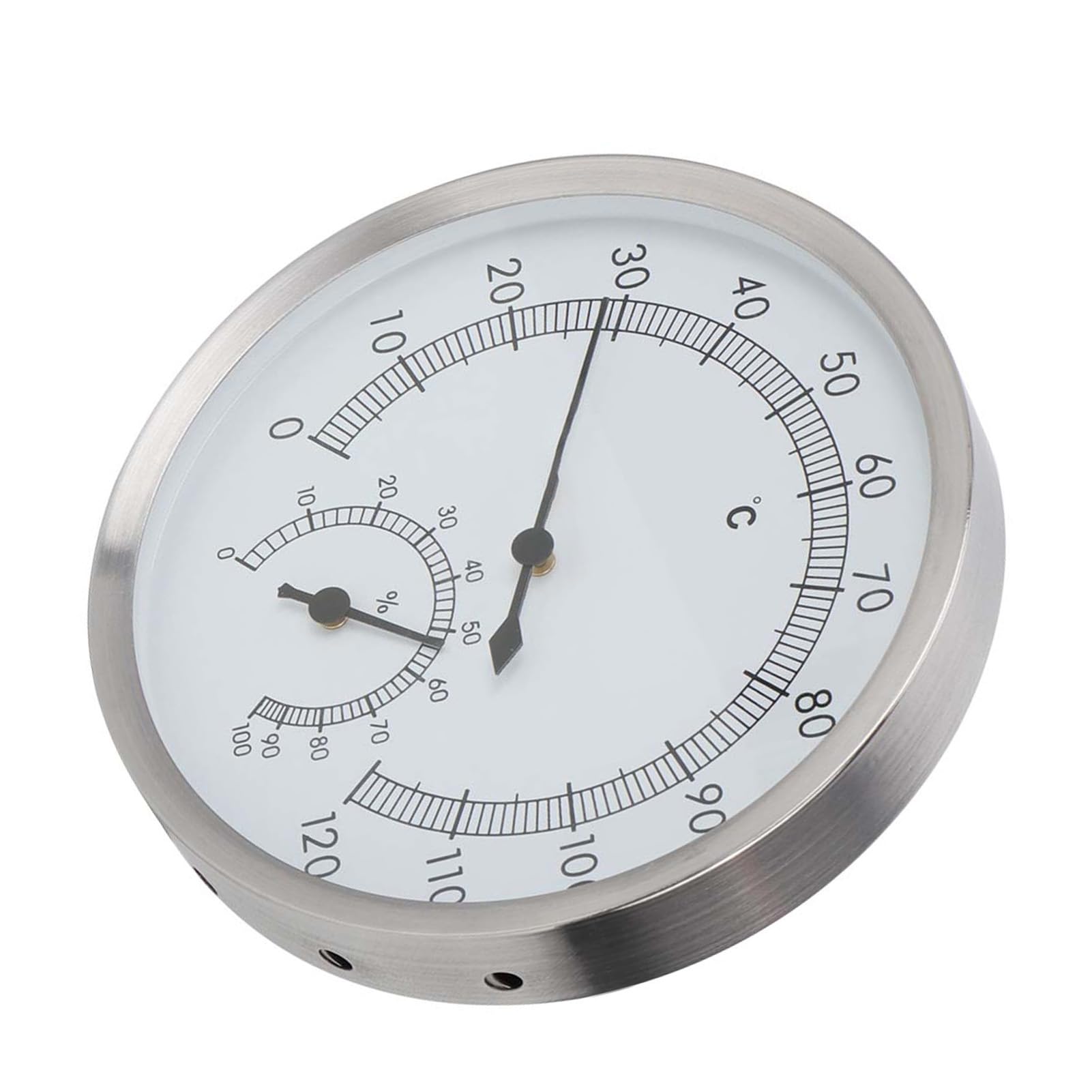 Akozon 2-in-1 Stainless Steel Steam Room Sauna Room Thermometer Hygrometer, Indoor Hygrometer for Sauna Room Accessories, Stable Performance & Excellent Workmanship