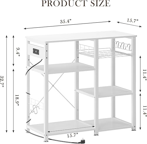 Miniatura 17 de SogesHome Estante de 4 niveles para microondas, estante organizador de almacenamiento de cocina, aperitivo de café para el hogar, cocina, sala de