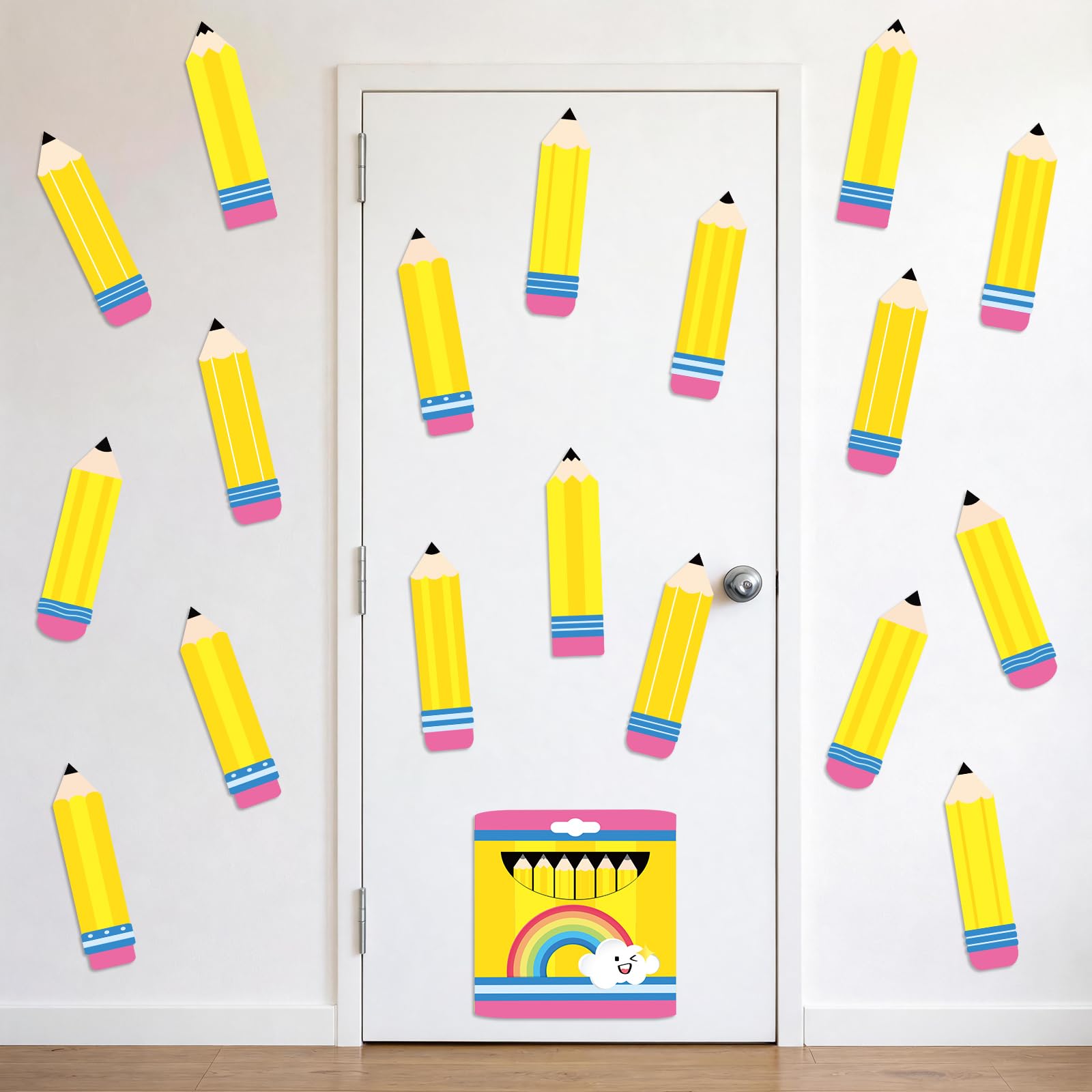 Découpes pour la rentrée scolaire jaune : solution d'affichage pour égayer la classe de vos élèves