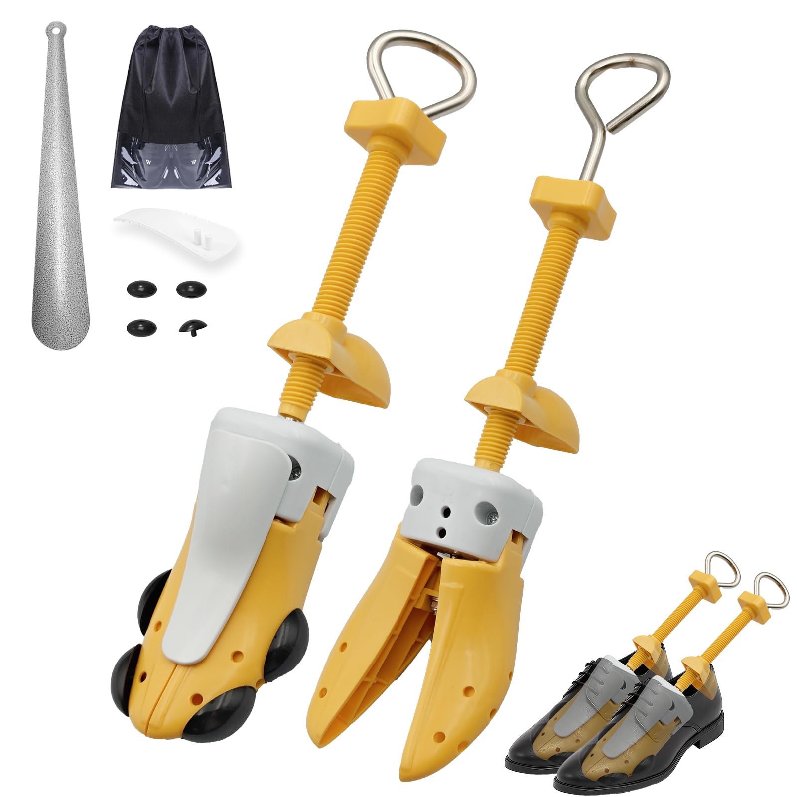 Schuhspanner für Damen und Herren mit breiten Füßen, Schuhspanner Weite und Länge verstellbar 4-Wege-Stretch