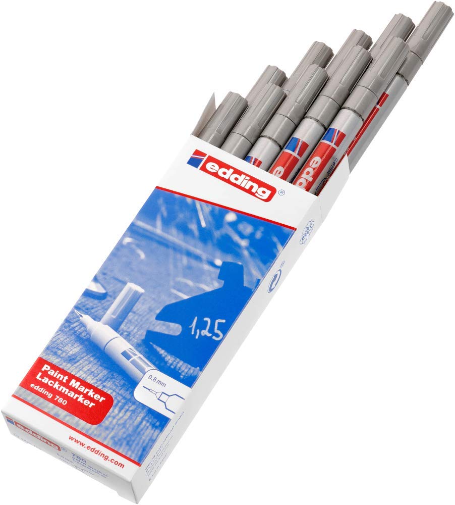 edding 780 markerów lakierowych 0,8 mm wiersz - 10x srebrny