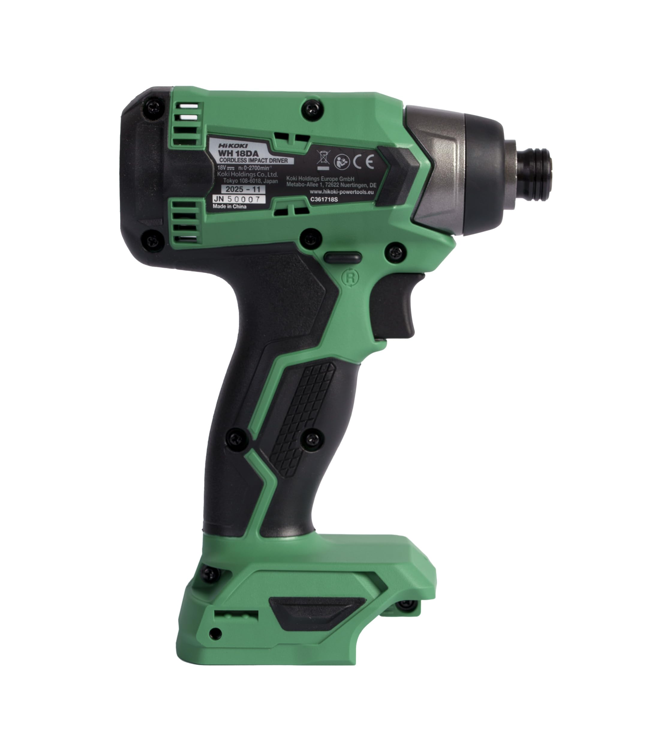 HiKOKI WH18DAW4Z Atornillador de Impacto 18 V, 140 Nm, Compacto, Luz LED | Herramienta a batería de 18 V para tornillos M6 a M14, 2.700 RPM, sin batería ni cargador, incluye gancho para cinturón
