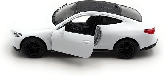Toi-Toys Welly Model car BMW M4 G82 Sport Coupe, miniature car, scale 1:39 / L 12cm, white