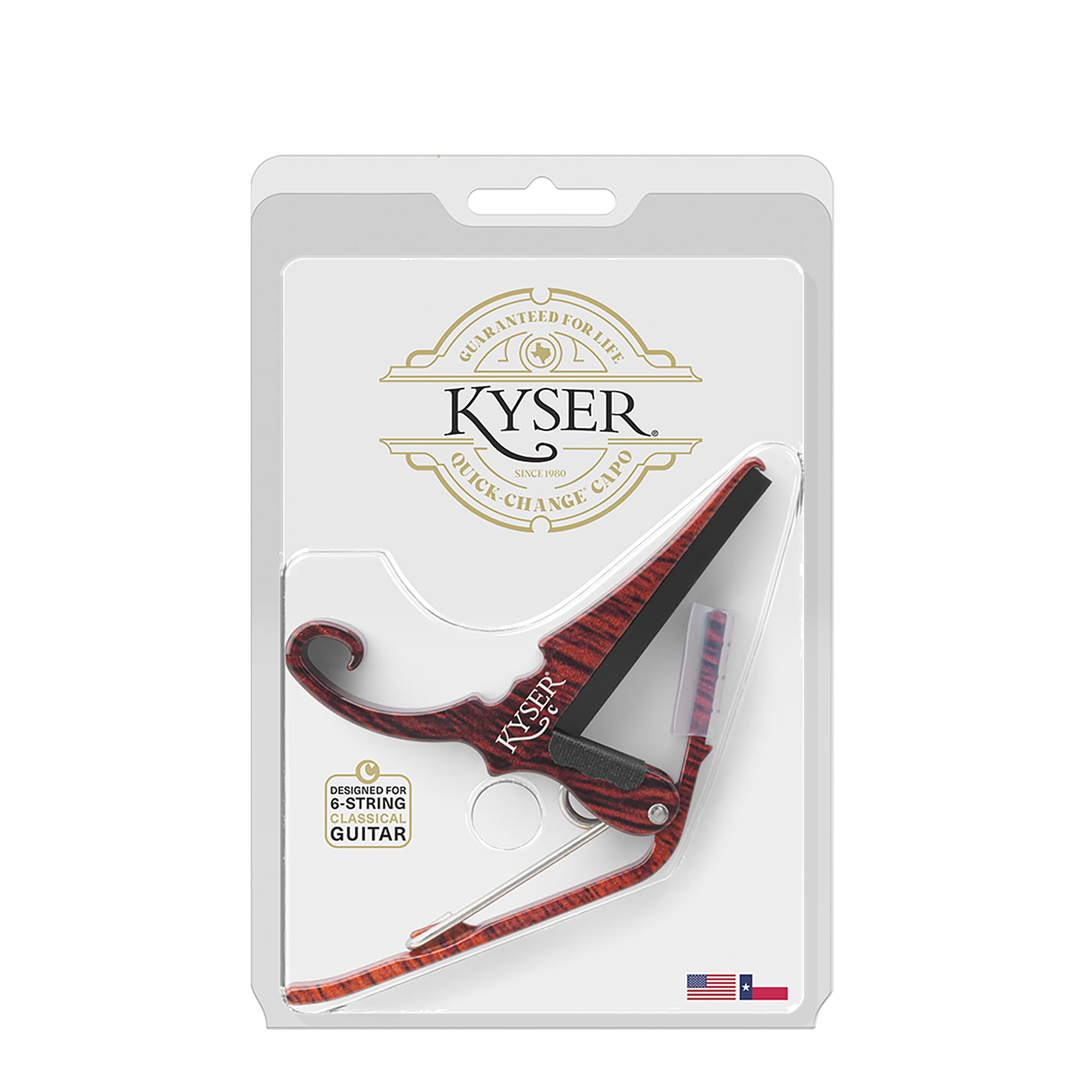 Kyser Quick-Change Capodastre pour guitares classiques/flamenco, Palissandre, KGCRWA