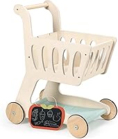 Vista 2 de Tender Leaf Toys - Carrito de compras - Carrito de compras de madera con almacenamiento adicional - Juguete perfecto para jugar a roles, promueve
