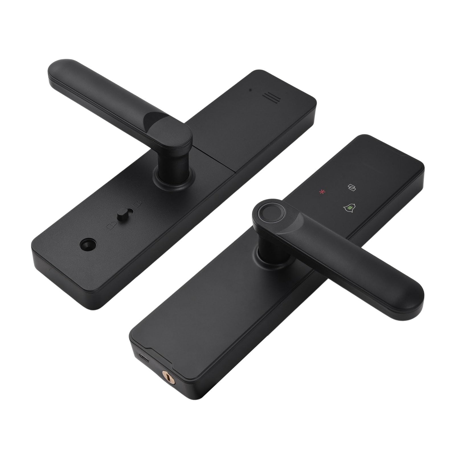 Serrure de porte numérique intelligente avec empreinte digitale avec poignée, serrure de porte d'entrée biométrique sans clé, fonctionne sur batterie pour portes de 30 à 100 mm