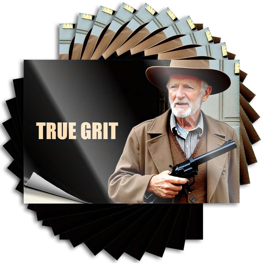 Decals House Stuff Hunting Motivational Bumper A Man in A Hat Holding A Gun with True Grit Written On It - Scratch Resistant Stickers(12X18CM)