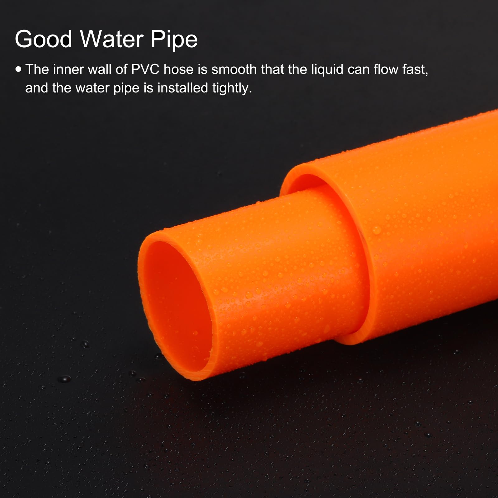 QUARKZMAN Tubo Rigido Rotondo in PVC da 2 Pollici 45,2mm ID 50mm OD 500mm Arancione Ad Alta Resistenza per Tubo Acqua, Artigianato, Decorazione, Guaina per Cavi