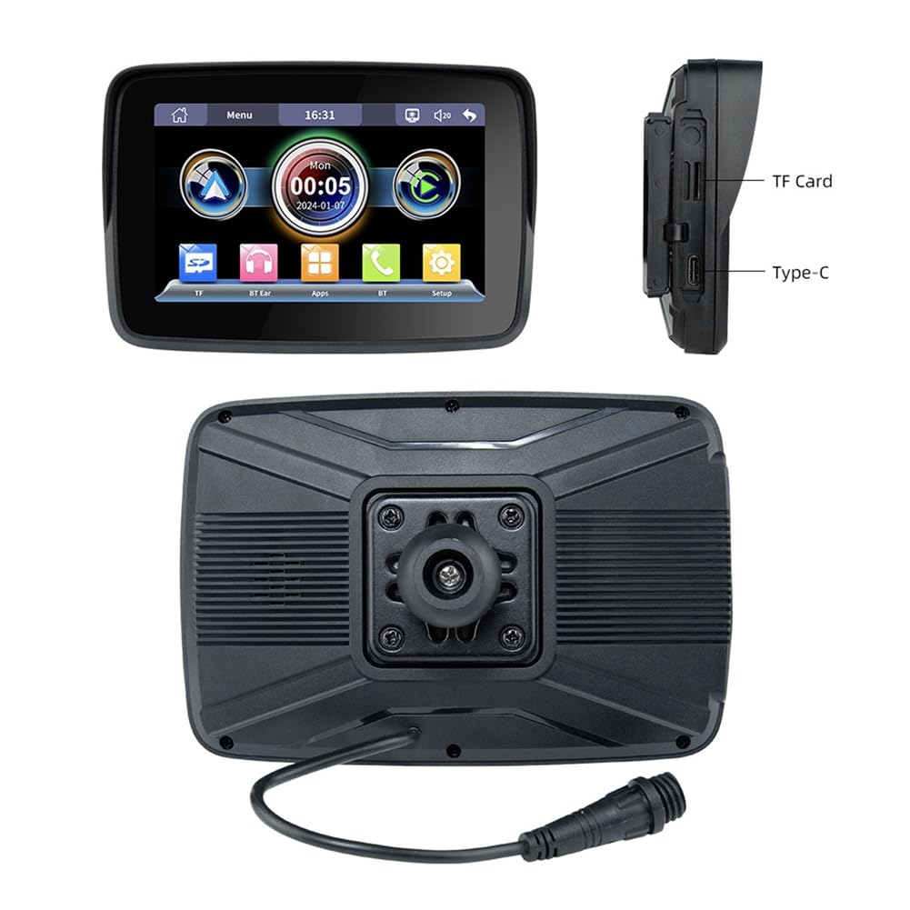 LIVASH Display Impermeabile 5 Pollici Motocicletta GPS Navigazione Wireless Android Carplay Auto