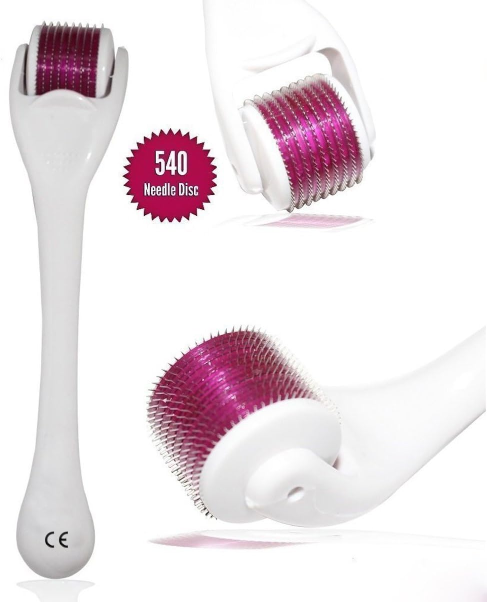 USNaturals Best Derma Roller 0.5mm+Free User Instructions , Best Anti Ageing Tool, for Wrinkles & Lines, Stretch Marks, Acne, Hair Loss, Scar Removal, Pitted Skin and Hyper-pigmentation, Works Great with Numbing Cream Micro Rollers -100% Satisfaction Guarantee or Money Back