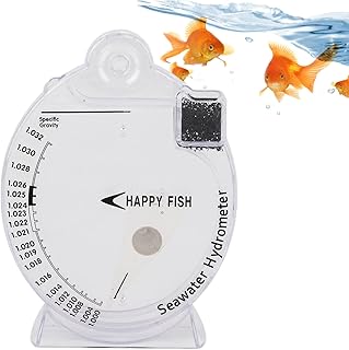 Pssopp Aquarium Sea Hydrometer, Aquarium Salinity Specific Gravity Test Marine Salinity Meter for Fish Tank Saltwater Concentration Testing Tool(HD T H018)