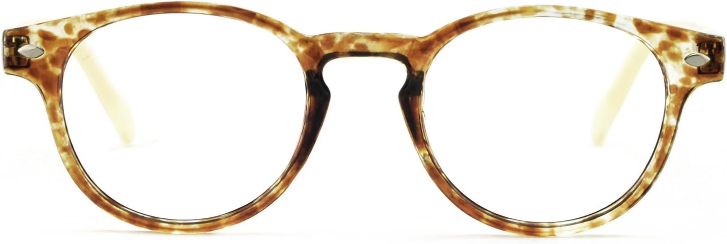 OCCI CHIARI Women's Round Reading Glasses 2.5 Lightweight Acetate Readers for Reading Patterned Frame Glasses (Yellow,250) - Image 4