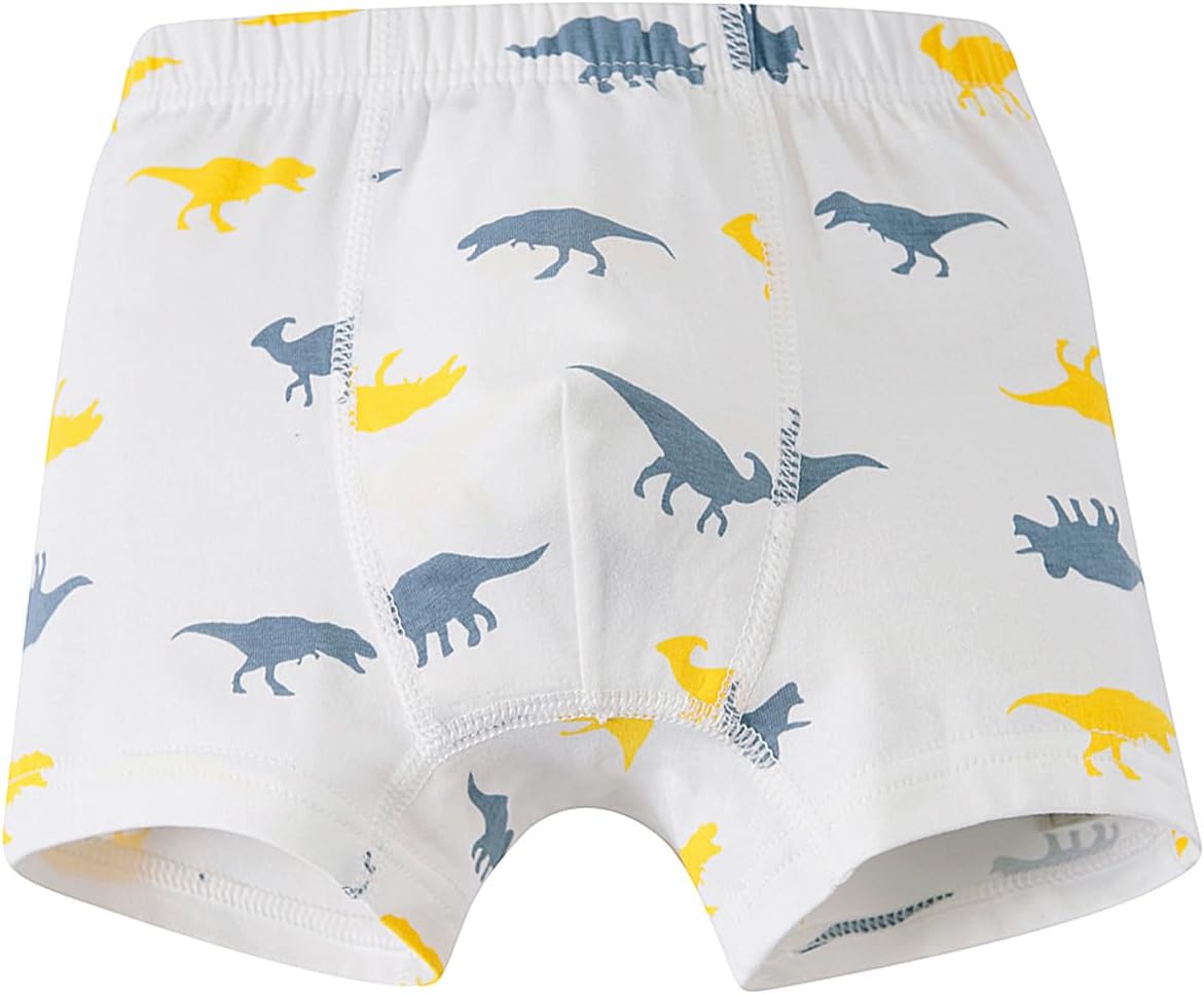 CHUNG Toddler Little Boys Underwear Soft Cotton Boxer Briefs 2-11Years Dinosaur Pack for Pupil Kindergarten Kids - Image 4