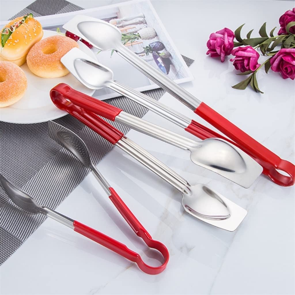 2pc Pinces de Cuisine Pinces de Cuisine en Acier Inoxydable Pinces de Service Accessoires de Cuisine ustensiles de Cuisine (Couleur : A, Taille : L) (AL)