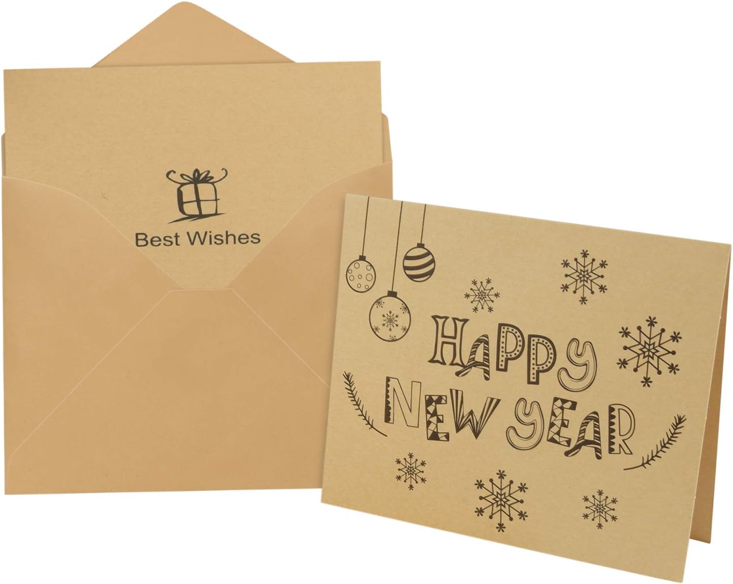 FEPITO 36 Pieces Happy New Year Greeting Note Cards with 36 Envelopes and 36 Stickers