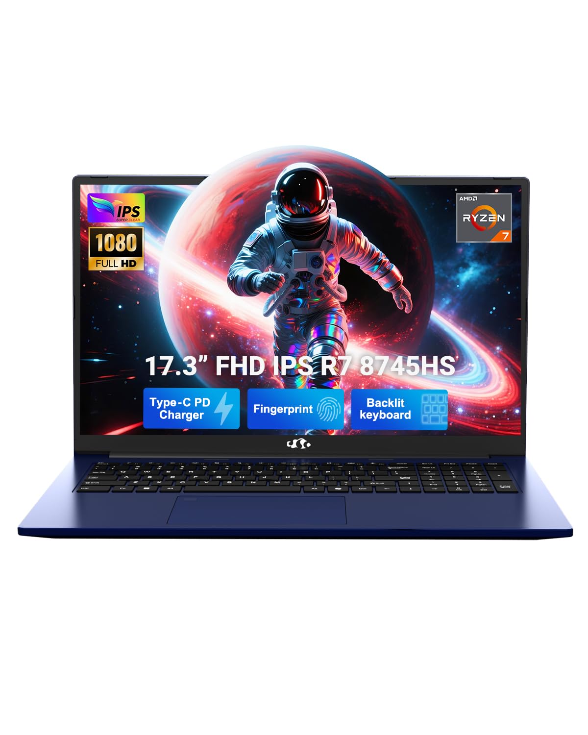 NIMO 17.3" Light-Gaming-Laptop, 8 Cores AMD Ryzen 7 8745HS 16GB DDR5 RAM 1TB SSD (Beat R9 6900HX, up to 4.9GHz) Radeon 780M GPU IPS FHD Computer with