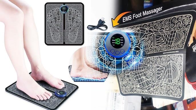 (Combo) Foot And body Massager Pain Relief Wireless Electric EMS Massage Machine,Rechargeable Portable Folding Automatic with 8 Mode19 Intensity for Legs,Body,Hand Therapy (Black) New Model - 2025 - Image 3 thumbnail