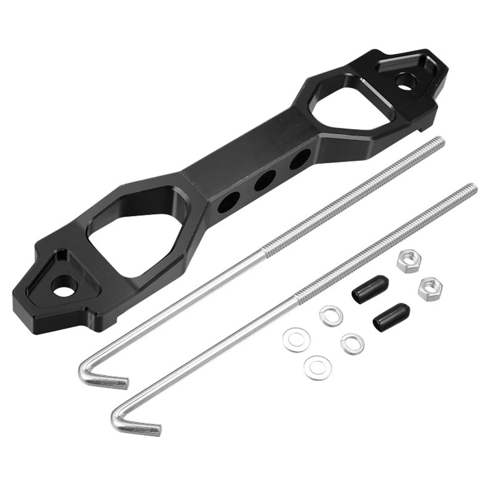 Pasuje do zacisku akumulatora ze stopu aluminium Uchwyt mocujący akumulator samochodowy EK EG 2025 A Zestaw 190 mm KFY Zestaw mocowań silnika(Long Red)
