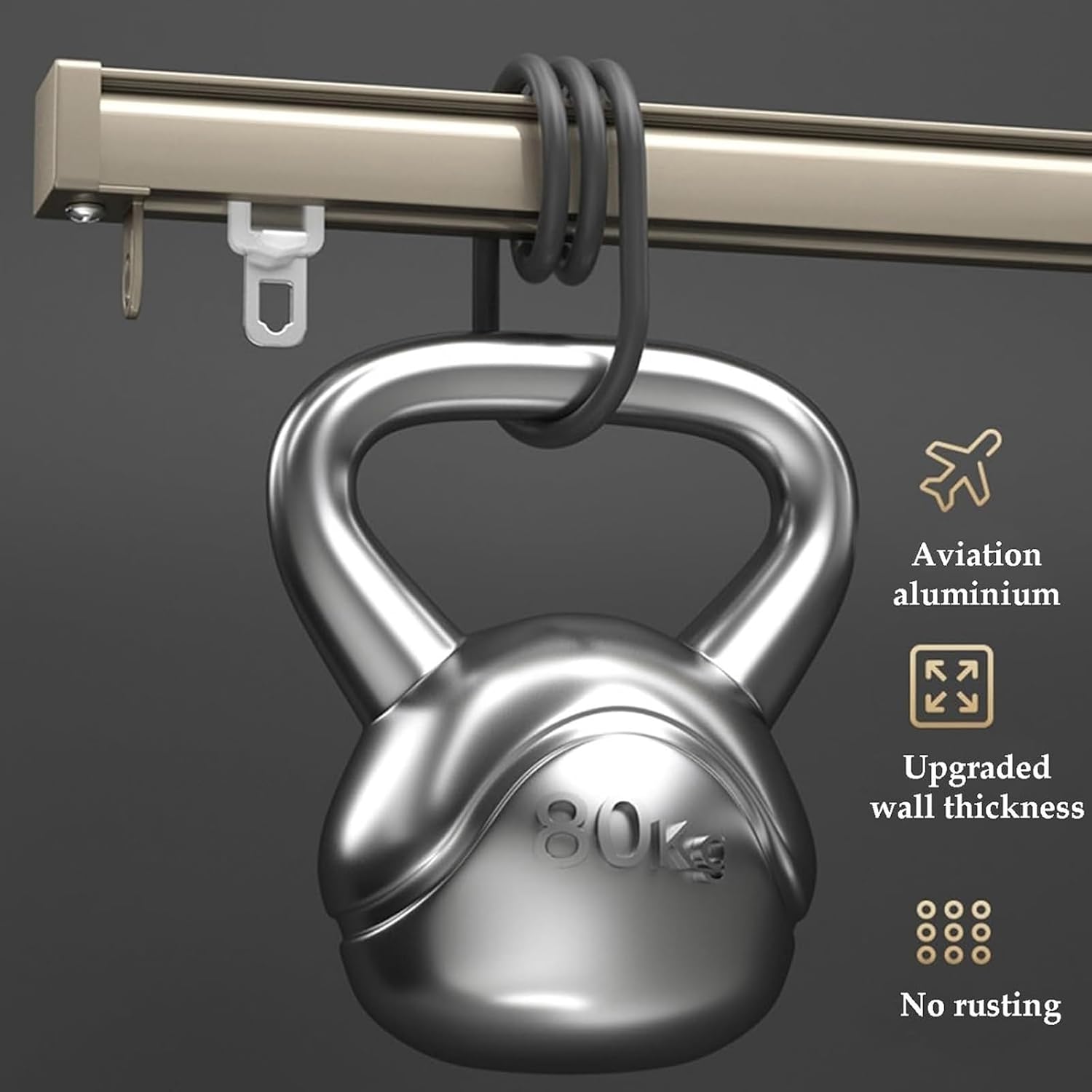 Double Row Curtain Track Silent Heavy Duty Drop Ceiling，Ceiling Curtain Rail Set 480cm Black Curtain Track with Roll Hooks & Brackets Perfect for Room Dividers Heavy Duty Curtain Rods Easy I