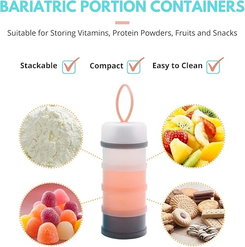 Miniatura 7 de Juego de recipientes para control de porciones, apilables y desmontables, a prueba de fugas, ideal para controlar el peso o almacenar alimentos,