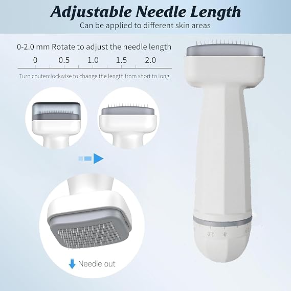 120 Titanyum İğneli Ayarlanabilir İğne Ölçülü (0.25-2.0mm) Dermastamp - Serum Seti Hediyeli -