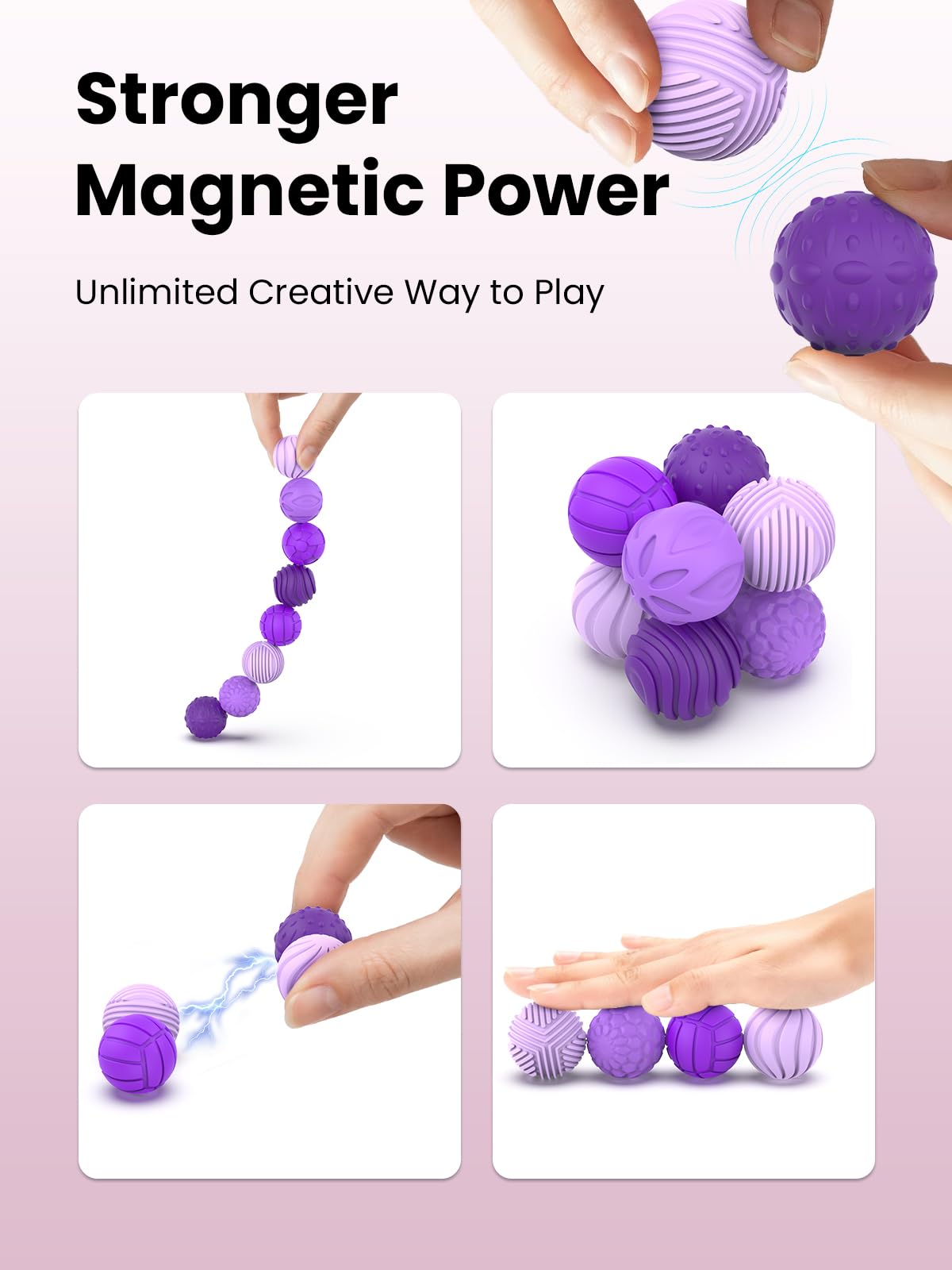 Magnetic Balls Fidget Toys for Adults&Teens,8Pcs Silicone Sensory Stress Relief Toys for Autism&ADHD - Image 4