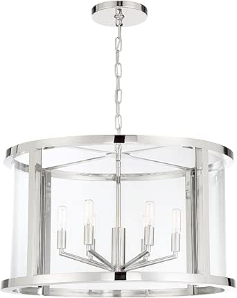 Crystorama Libby Langdon Devon 6 Light Polished Nickel Chandelier