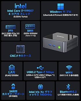 NEC ミニPC Intel i7-11700T 8GB 512GB SSD NEC ミニPC i7-11700T 8GB 512GB SSD