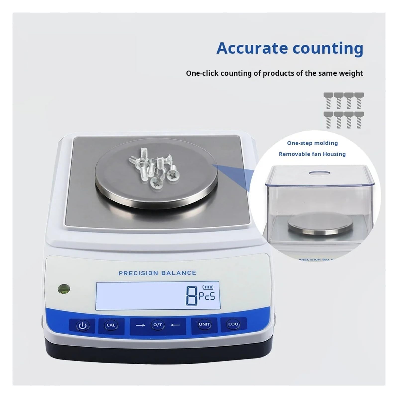 Báscula electrónica recargable de precisión de laboratorio de 0.001g con interfaz RS232 de parabrisas Respuesta precisa(500g-0.001g)