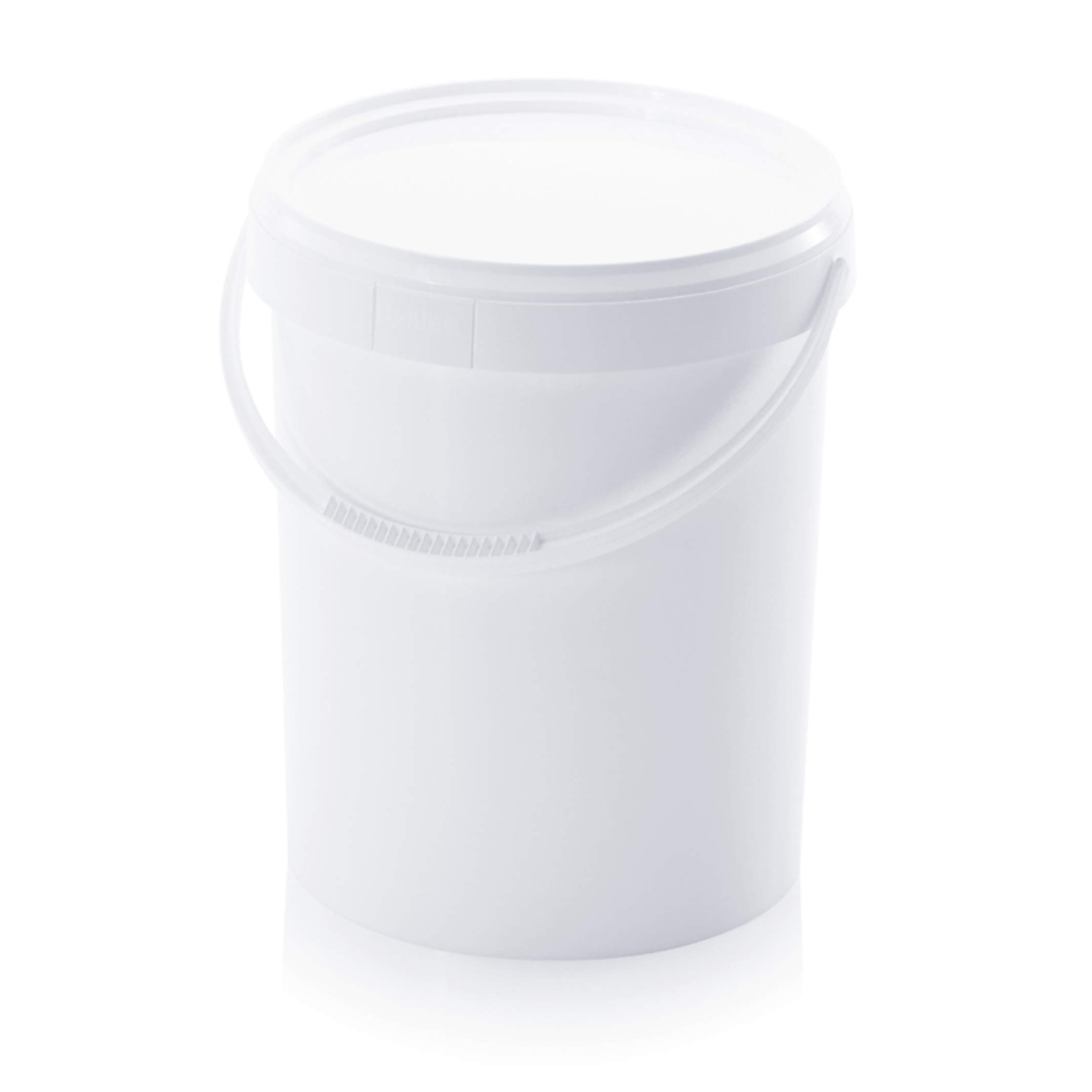 Cubo HERMÉTICO Catering Pack 5 x 15,9 litros - Cubos de Plástico con Tapa - Contenedores Apilables - Envasar Alimentos, Líquidos y Pinturas - Polipropileno Blanco + Kit Etiquetado