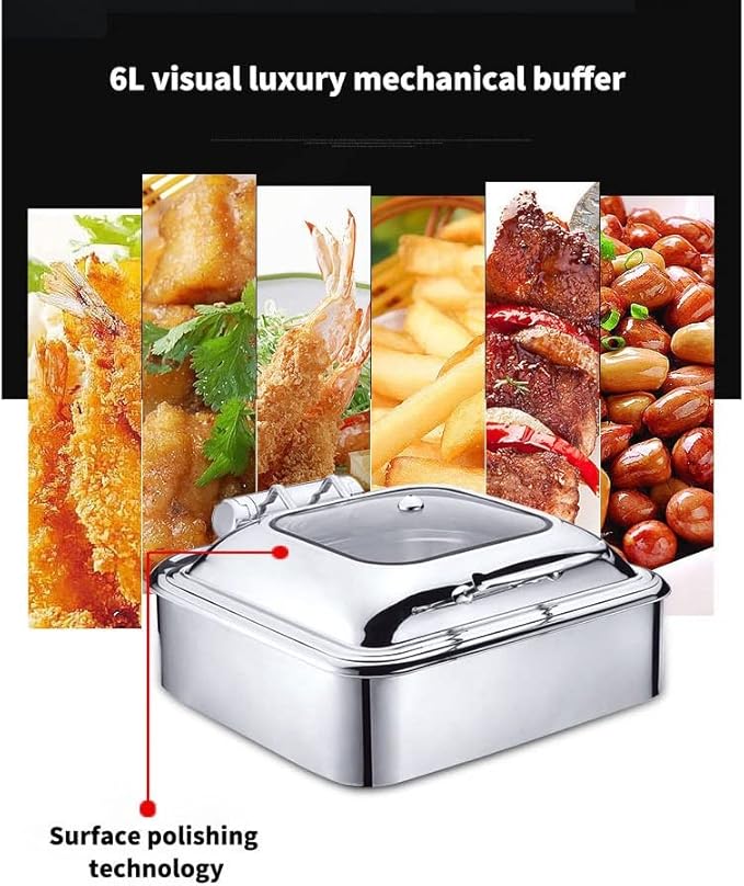 Estufa Buffet Eléctrica Cuadrada 6L de Acero Inoxidable miniatura 2
