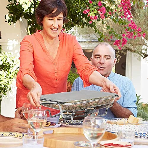 ywewsq Isolierte Glaswaren Grill-Fischofen, Buffetwärmer, Edelstahl mit Deckel und Ofen Glas-Heizplatte… – Bild 7