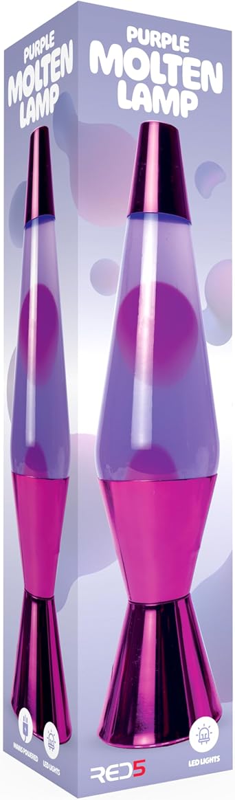 RED5 Purple Molten Lava Lamp Energy Efficient Ecodesign Liquid Wax Mood Light [Energy Class A]