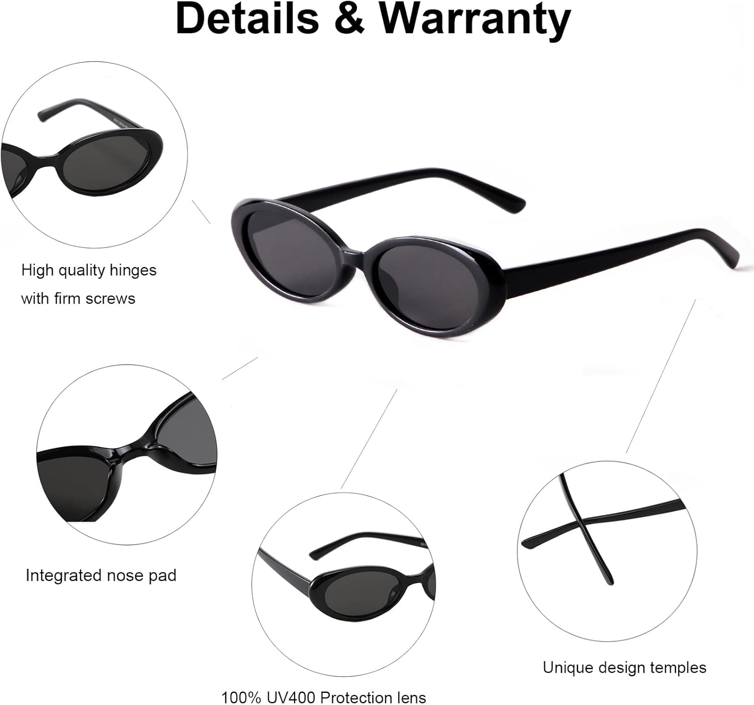 JUDOO Tiny Small 90s Sunglasses for Women Men Retro Oval Tinted Glasses
